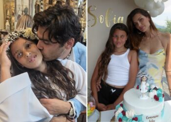 L'ex gieffina Dayane Mello e il modello Stefano Sala festeggiano la Prima Comunione della figlia  Sofia sul lago di Como: guarda