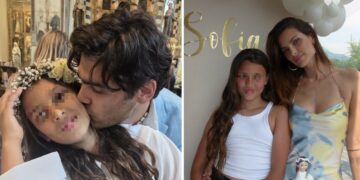 L'ex gieffina Dayane Mello e il modello Stefano Sala festeggiano la Prima Comunione della figlia  Sofia sul lago di Como: guarda