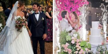 L'attore Francesco Montanari, ex marito di Andrea Delogu, ha sposato in Puglia la compagna Federica Sorino: le foto delle nozze vip