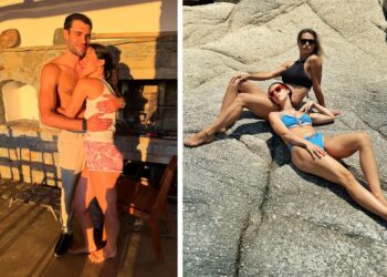 Michelle Hunziker in Grecia con la figlia Aurora