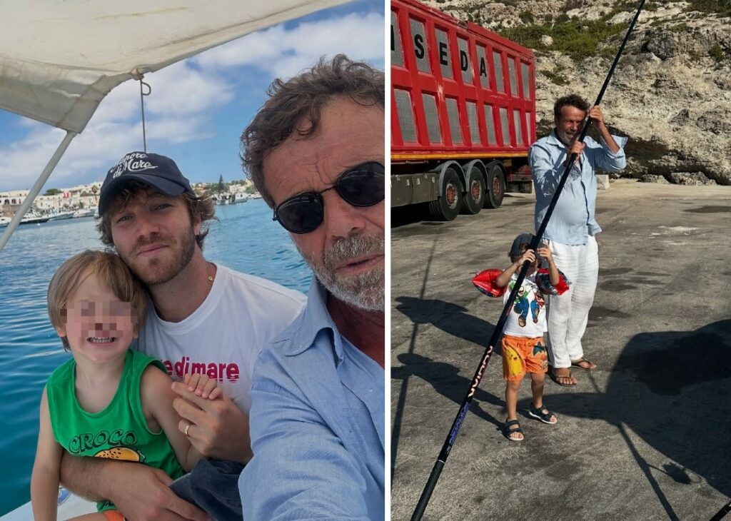 ''Come volevi tu, ci manchi'': Paolo Ciavarro vola col figlio Gabriele a Lampedusa dal papà Massimo e ricorda la mamma scomparsa Eleonora Giorgi