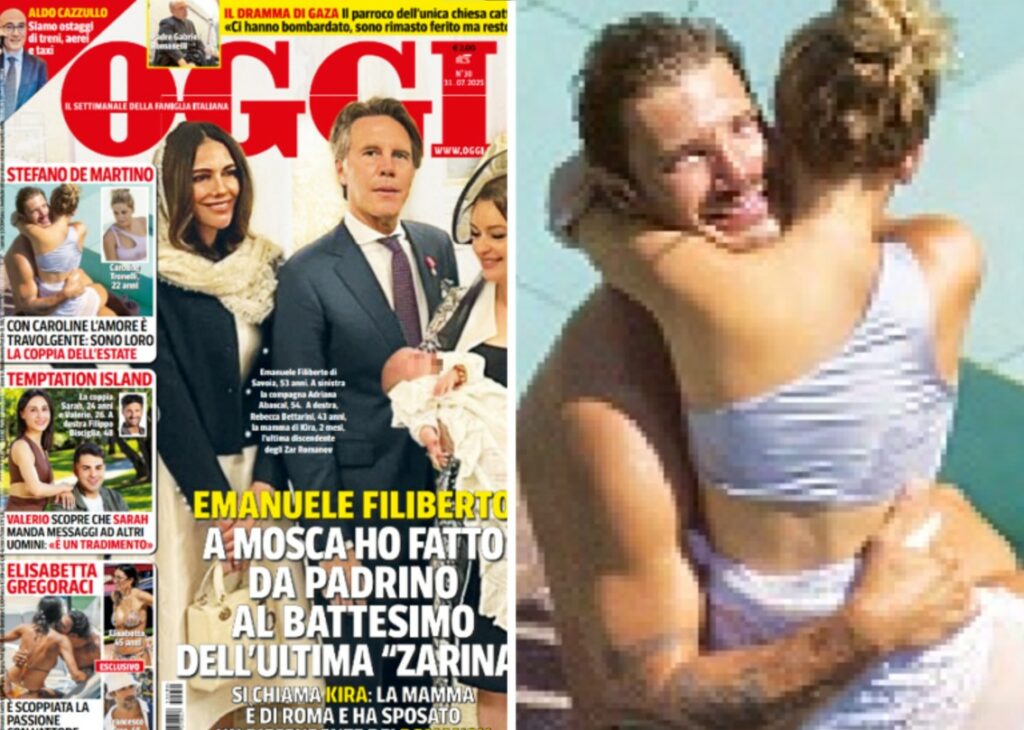 Stefano De Martino e la giovane 22enne Caroline sempre più intimi: nuove foto delle tenerezze in piscina, guarda