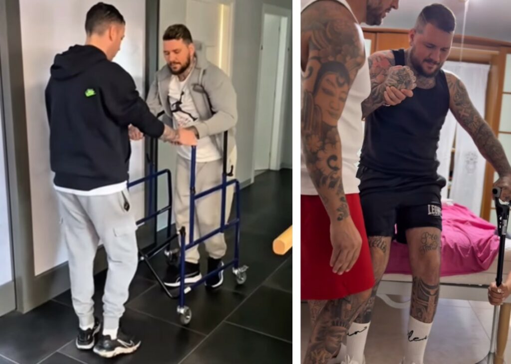 Daniele Scardina ha ricominciato a camminare: i primi passi dopo l'emorragia cerebrale, guarda