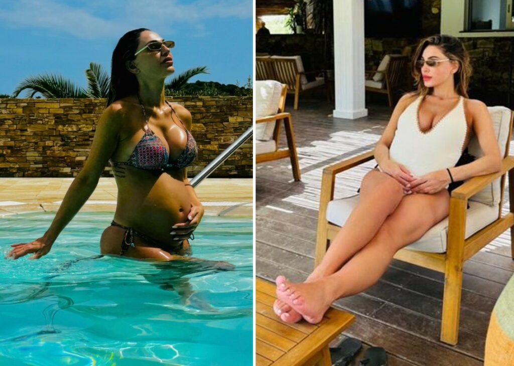 Anna Tatangelo incinta: finalmente arriva il relax estivo dopo il turbinio di concerti, ecco dov'è al mare col pancione e il figlio Andrea