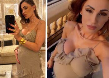 Anna Tatangelo mostra le forme premaman che crescono: pancione e decolté esplosivi nei nuovi selfie