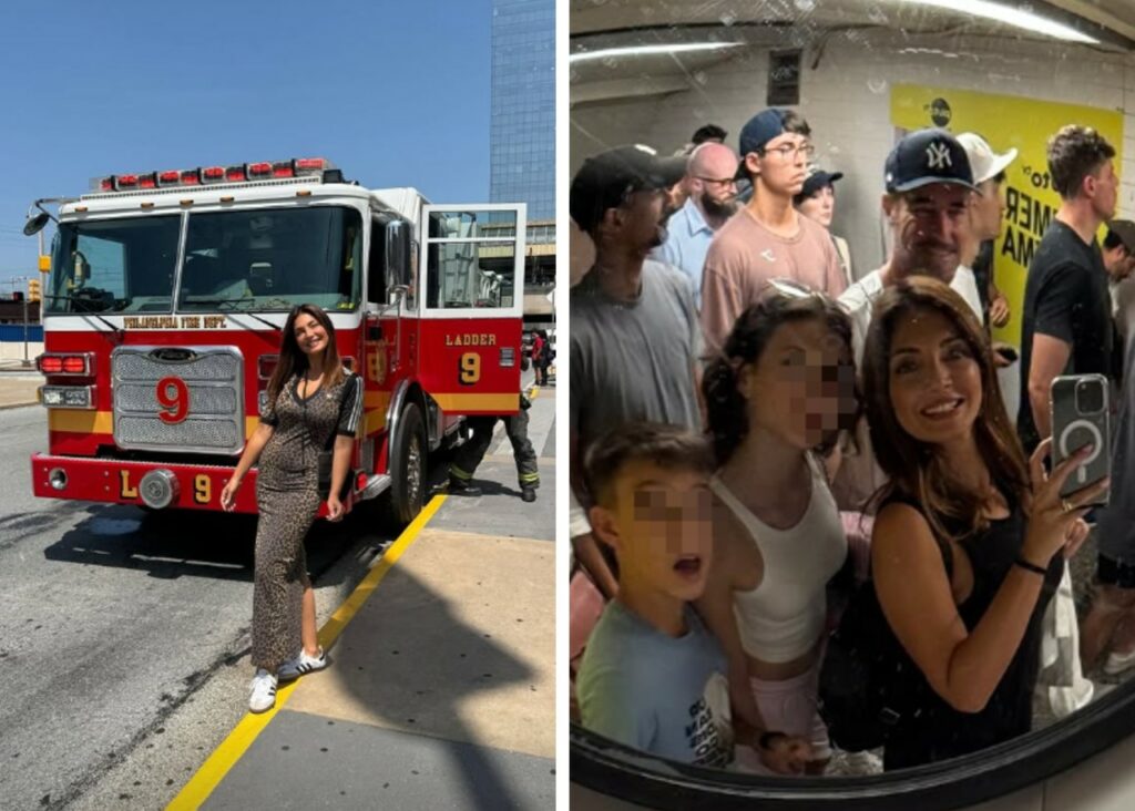 Alessia Mancini e Flavio Montrucchio a New York con i figli Alessia Mancini e Flavio Montrucchio a New York con i figli