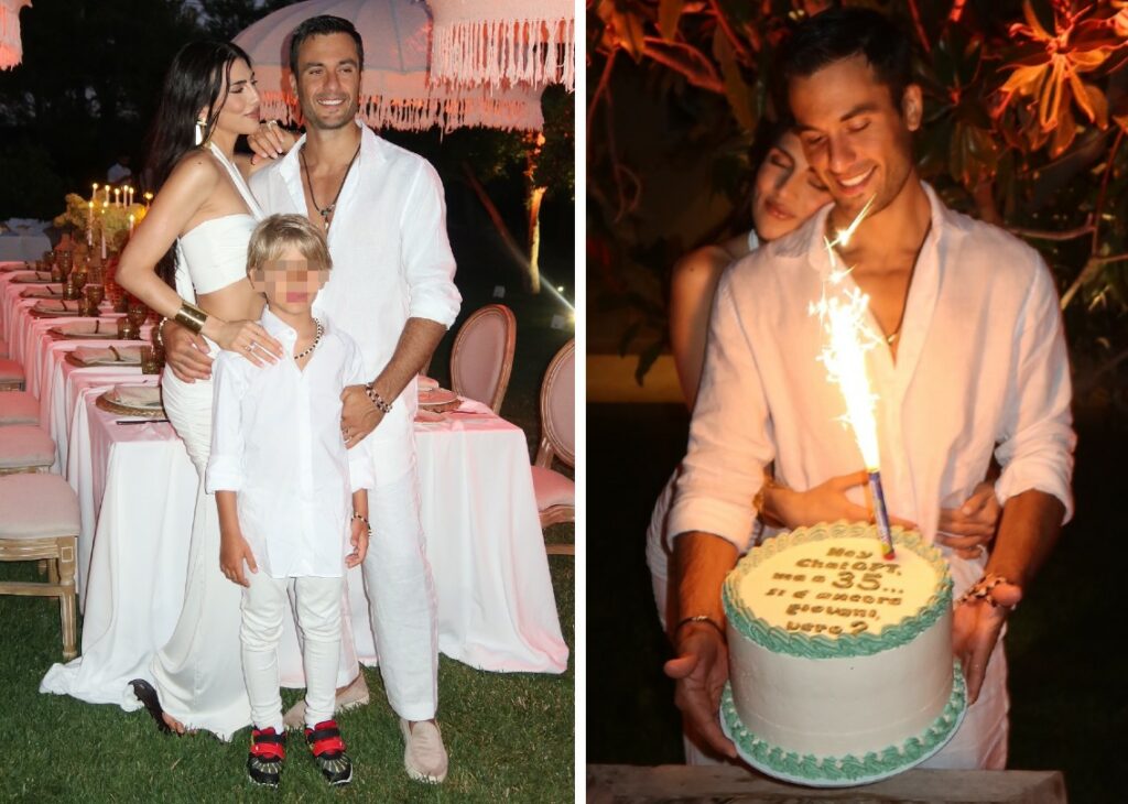 Pierpaolo Pretelli festeggia 35 anni in Puglia con una cena in campagna con la Salemi e i due figli: guarda