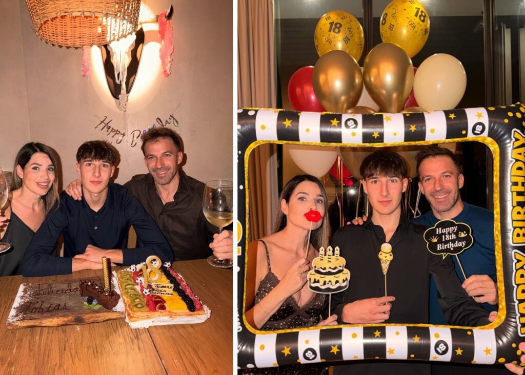 Il primogenito di Alex Del Piero ha compiuto 18 anni