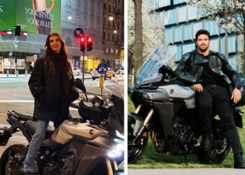 Elisabetta Canalis a Milano sulla moto di un famoso ex rugbista: ecco chi sarebbe il suo nuovo amore
