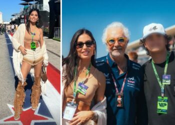 Elisabetta Gregoraci e il figlio volano da NY ad Austin da Flavio Briatore per il GP Usa: foto