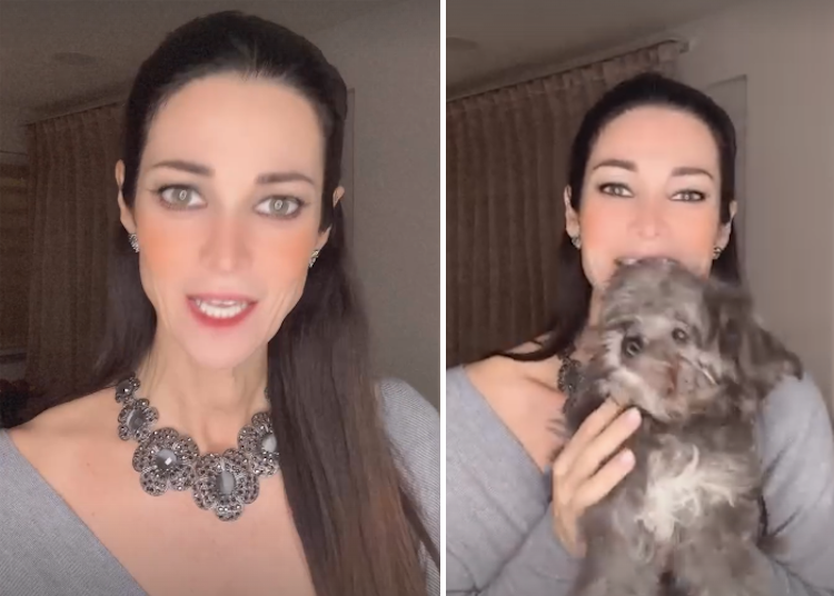 Manuela Arcuri mostra il suo nuovo cucciolo Manuela Arcuri mostra il suo nuovo cucciolo