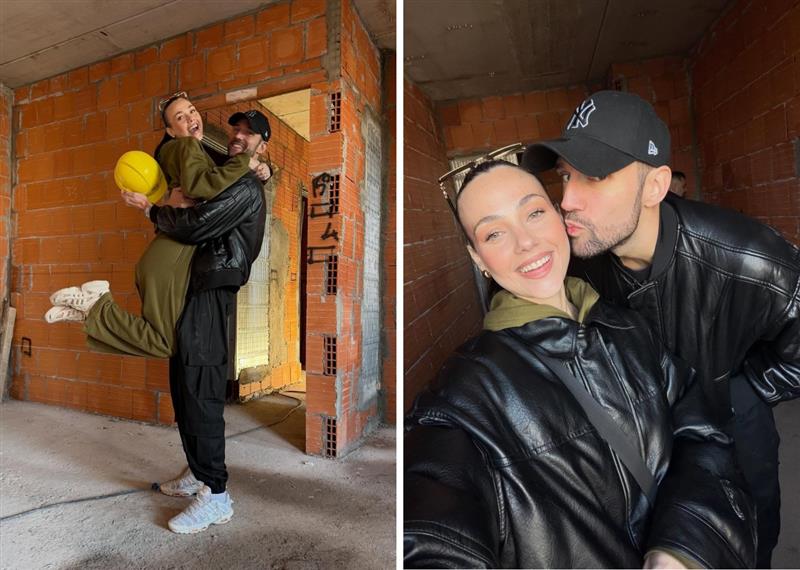 Rosalinda Cannavò e Andrea Zenga mostrano il cantiere della nuova casa