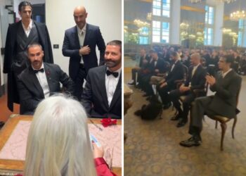 Achille Lauro testimone entusiasta alle nozze di Marcelo Burlon e Bratislav Tasic: le immagini