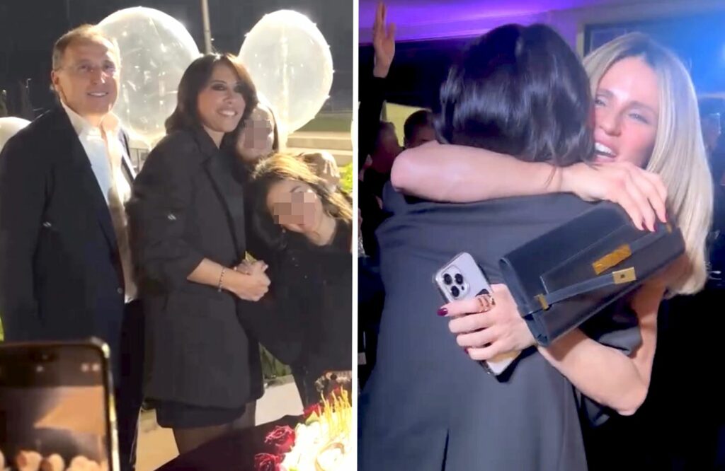 Michelle Hunziker vola da Milano a Roma per la festa di Nunzia De Girolamo che ne ha fatti 50: le immagini