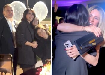 Michelle Hunziker vola da Milano a Roma per la festa di Nunzia De Girolamo che ne ha fatti 50: le immagini