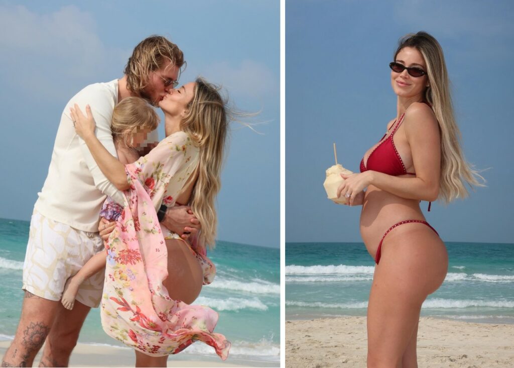 Diletta Leotta in dolce attesa a Dubai con il marito e la figlia