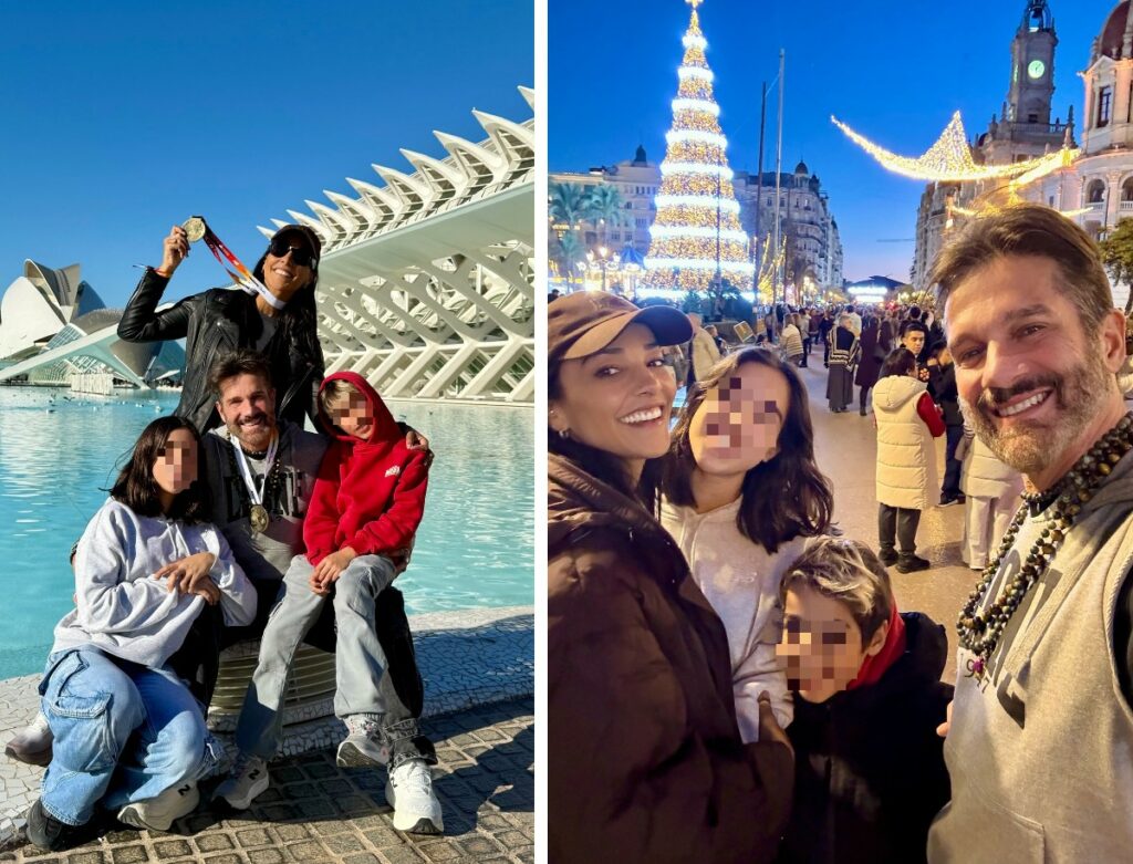 Edoardo Stoppa e Juliana Moreira a Valencia con i figli Edoardo Stoppa e Juliana Moreira a Valencia con i figli