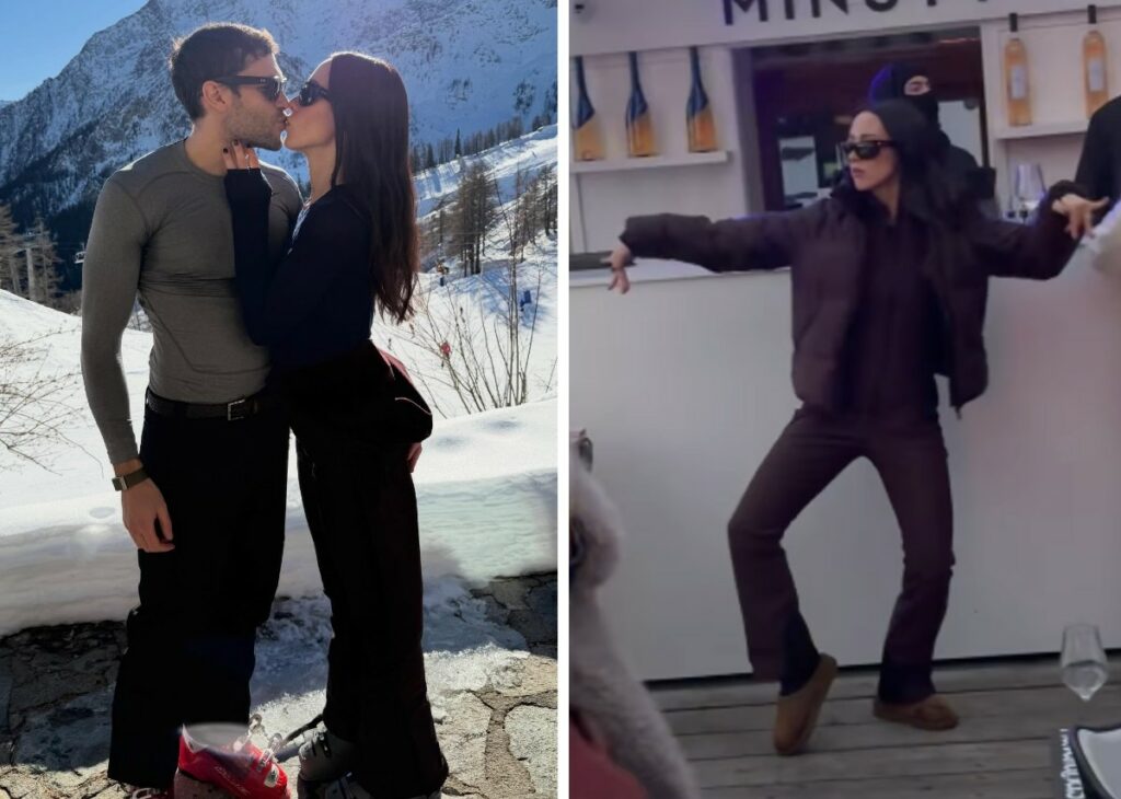 ''Mi fa male il sedere'': Aurora Ramazzotti e il futuro marito Goffredo Cerza sugli sci a Courmayeur, foto ''Mi fa male il sedere'': Aurora Ramazzotti e il futuro marito Goffredo Cerza sugli sci a Courmayeur, foto