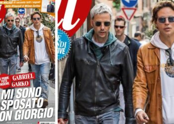 Gabriel Garko e il marito Giorgio paparazzati in strada a Roma: le prime foto della coppia, ecco chi è lui
