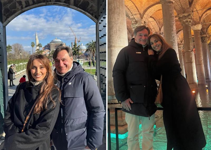 Benedetta Parodi e Fabio Caressa ad Instanbul