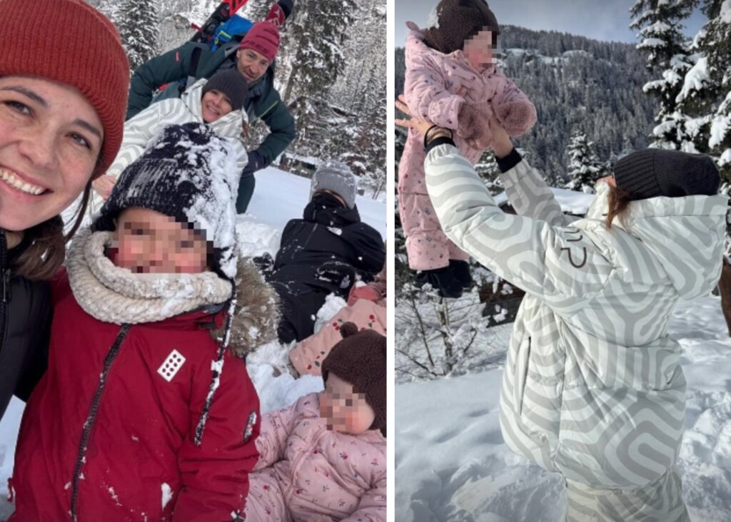 Alena Seredova sulla neve con il marito e la figlia Alena Seredova sulla neve con il marito e la figlia