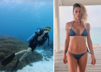 Michelle Hunziker alle Maldive tra bikini e immersioni Michelle Hunziker alle Maldive tra bikini e immersioni