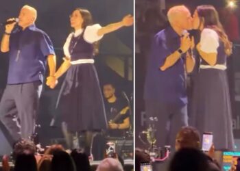 Aurora Ramazzotti sceglie un look particolare per cantare con il padre alla prima data del tour mondiale di Eros Ramazzotti: guarda