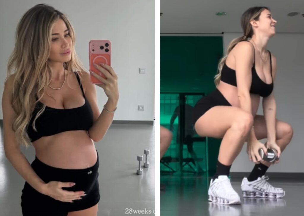 Diletta Leotta incinta di 28 settimane sfoggia il suo pancione in palestra: super allenamento