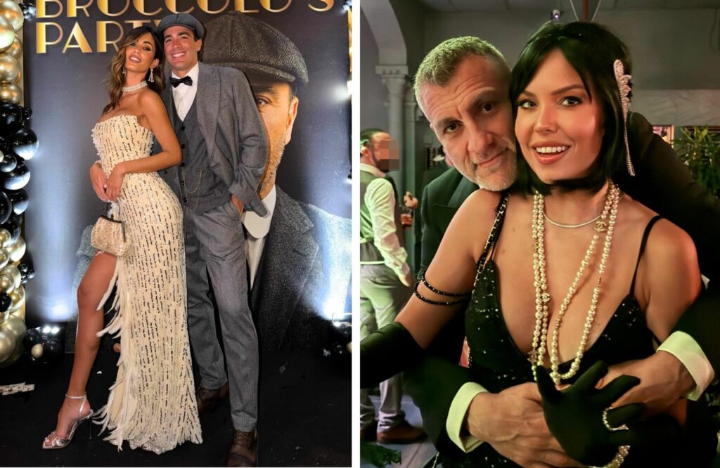 Festa vip a tema Grande Gatsby per i 50 anni di Brocchi: Nargi e Matri, Caracciolo e Vieri, chi c’era e i look