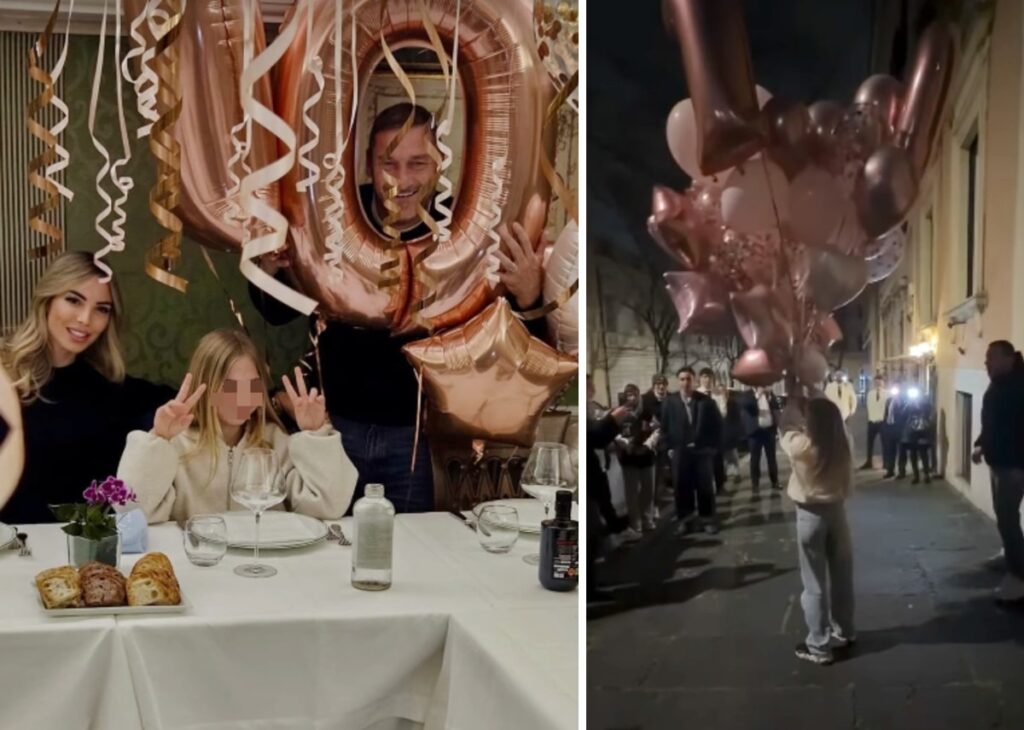 Francesco Totti festeggia i 10 anni della figlia Isabel con Noemi Bocchi: ecco dove