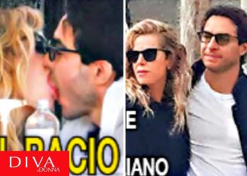 Alessia Marcuzzi e il bacio appassionato con il fidanzato Tiago Schietti: guarda