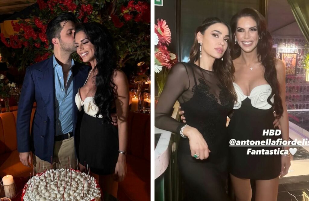 Antonella Fiordelisi festeggia il compleanno con amici vip e fidanzato, fa una sorpresa agli ospiti al ristorante Antonella Fiordelisi festeggia il compleanno con amici vip e fidanzato, fa una sorpresa agli ospiti al ristorante