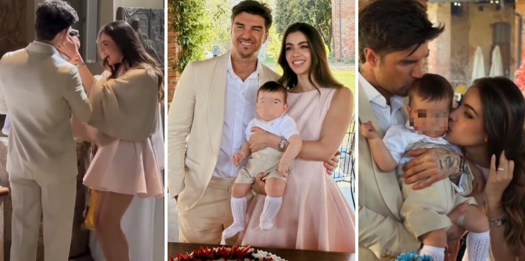 Andrea Damante e la compagna Elisa Visari fanno festa per il battesimo del figlio di 7 mesi Liam: foto Andrea Damante e la compagna Elisa Visari fanno festa per il battesimo del figlio di 7 mesi Liam: foto