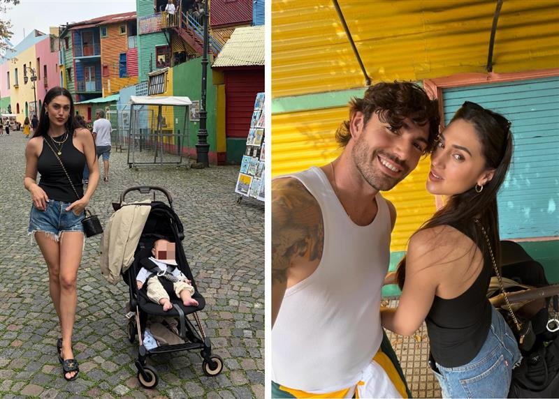 Cecilia Rodriguez e Ignazio Moser felici in Argentina con Clara Cecilia Rodriguez e Ignazio Moser felici in Argentina con Clara