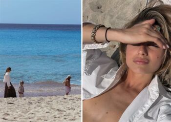 Luca Argentero e Cristina Marino al mare in Spagna con i figli Luca Argentero e Cristina Marino al mare in Spagna con i figli