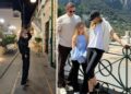 Ilary Blasi con la figlia Isabel e Bastian Muller a Capri