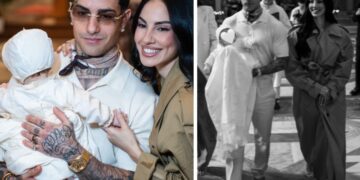 Giulia De Lellis e Tony Effe emozionati al battesimo della figlia Priscilla a Roma: foto