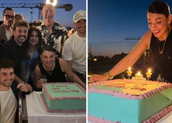 Emma Marrone festeggia il compleanno con vista mozzafiato a Milano: amici e torta ironica, foto