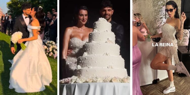 Valentina Vignali e Fabio Stefanini si sono sposati: nozze da favola al Castello di Bracciano con tre abiti da sogno, guarda