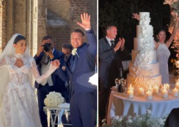 Lorenzo Amoruso dice sì ad Afarin Mirzaei: nozze da sogno nell'Abbazia di San Galgano con una sorpresa a mezzanotte