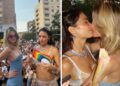 Elodie e Franceska Nuredini debuttano da coppia in pubblico al Milano Pride: baci, abbracci e tanta complicità