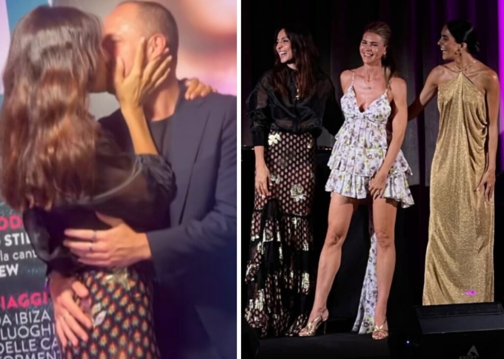 Ambra Angiolini conquista con Pico Cibelli, Rocìo Munoz Morales illumina e Martina Colombari incanta: parata di stelle al party F, guarda